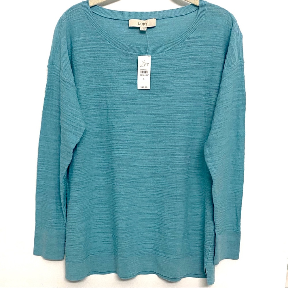 LOFT Teal Crew Neck Sweater